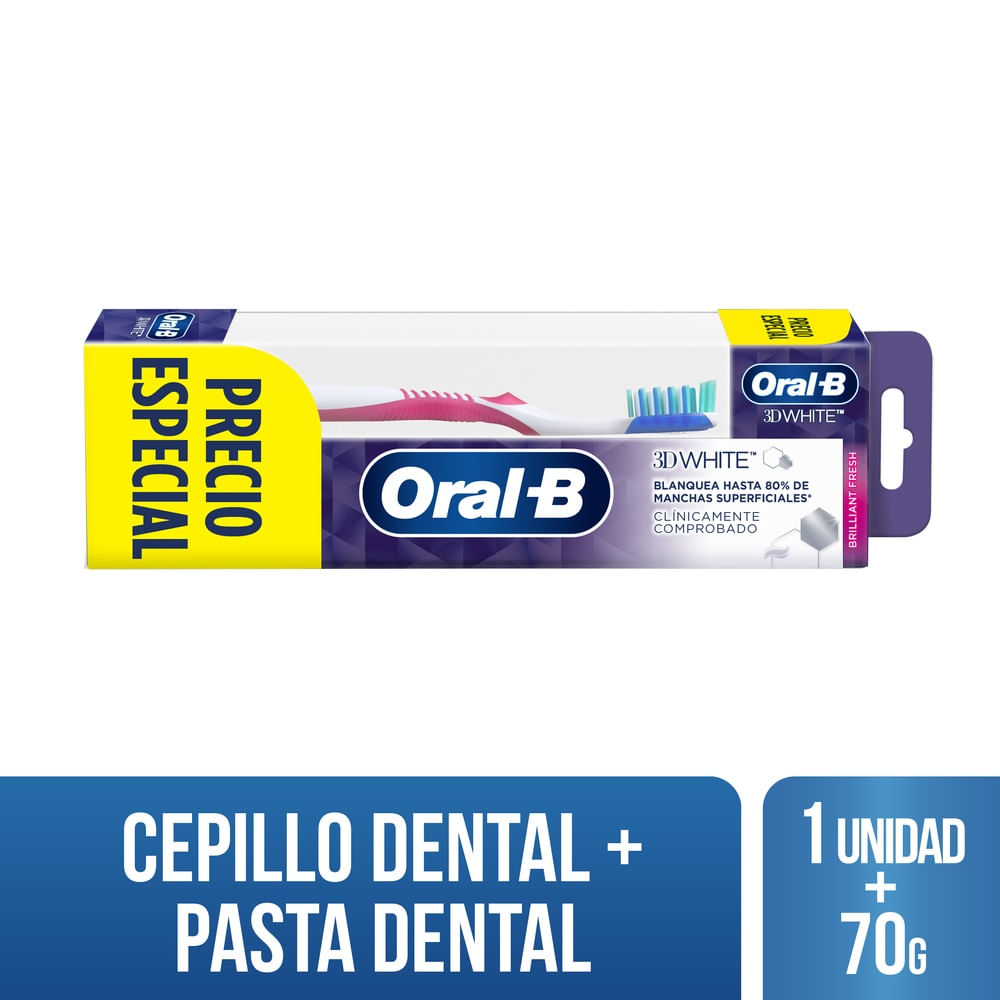 Pack 2 und Cepillo Dental Oral-B 3DWhite Brilliant - 904803
