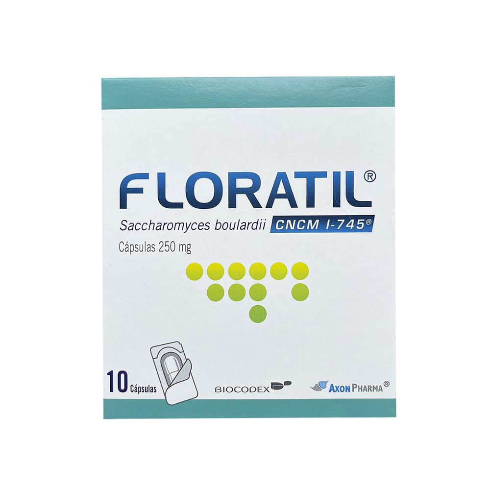 Floratil Saccharomyces Boulardii 250 mg Axón Caja x 10 Cápsulas