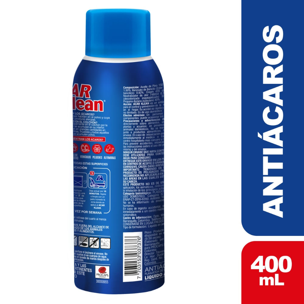 Acar Klean Antiácaros 2 Unidades / 550 ml