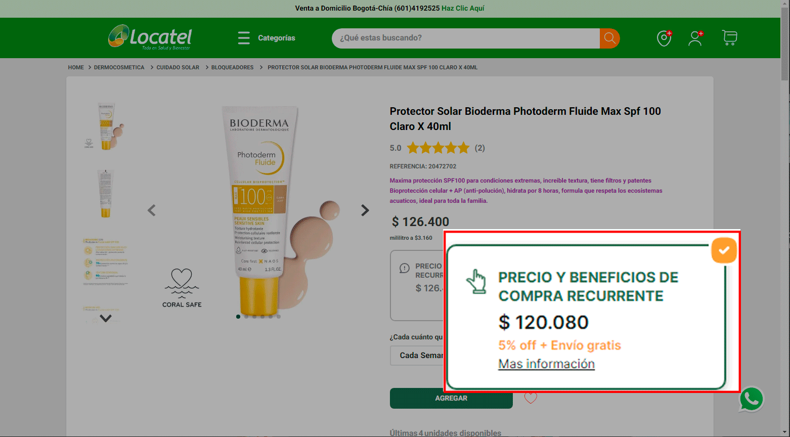 <h2>Busca tu producto favorito, selecciona el botón de compra recurrente y elige la frecuencia de compra de tu producto.</h2>